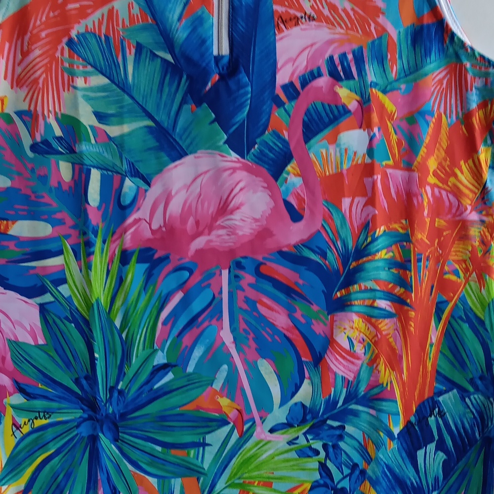 Vibrant Tropical Sleeveless Top - Picture 2 of 4
